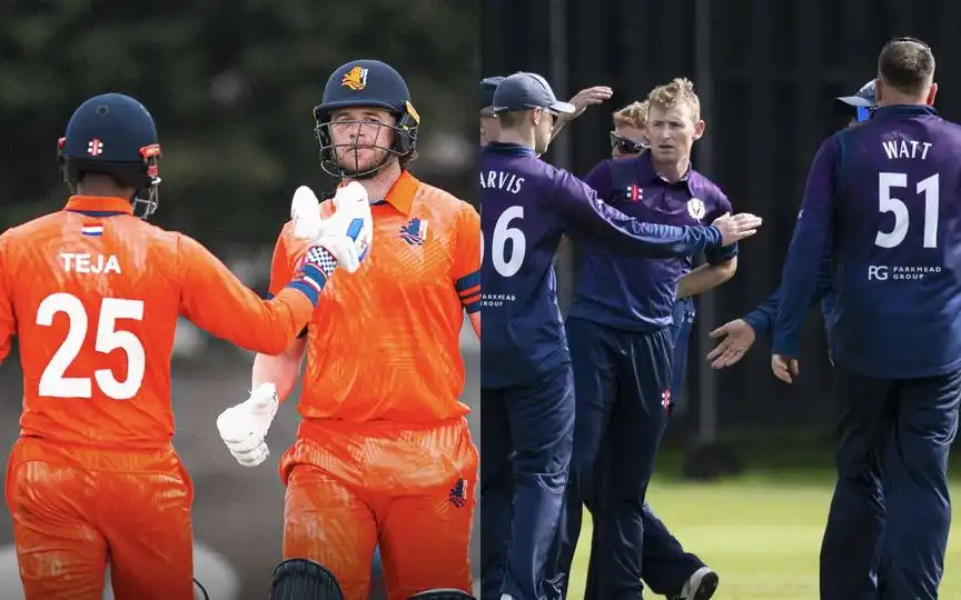 Netherlands vs Scotland [Source: @CricketScotland/X and @KNCBcricket/X.com]